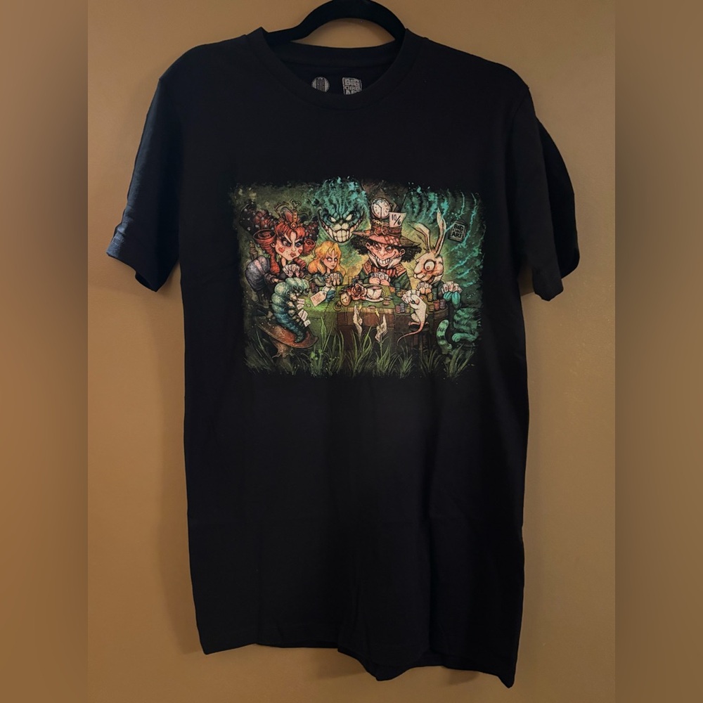 Big Chris Art NEW "We Are All In Alice" Mad, Mad World Get Down Art Tshirt SZ S